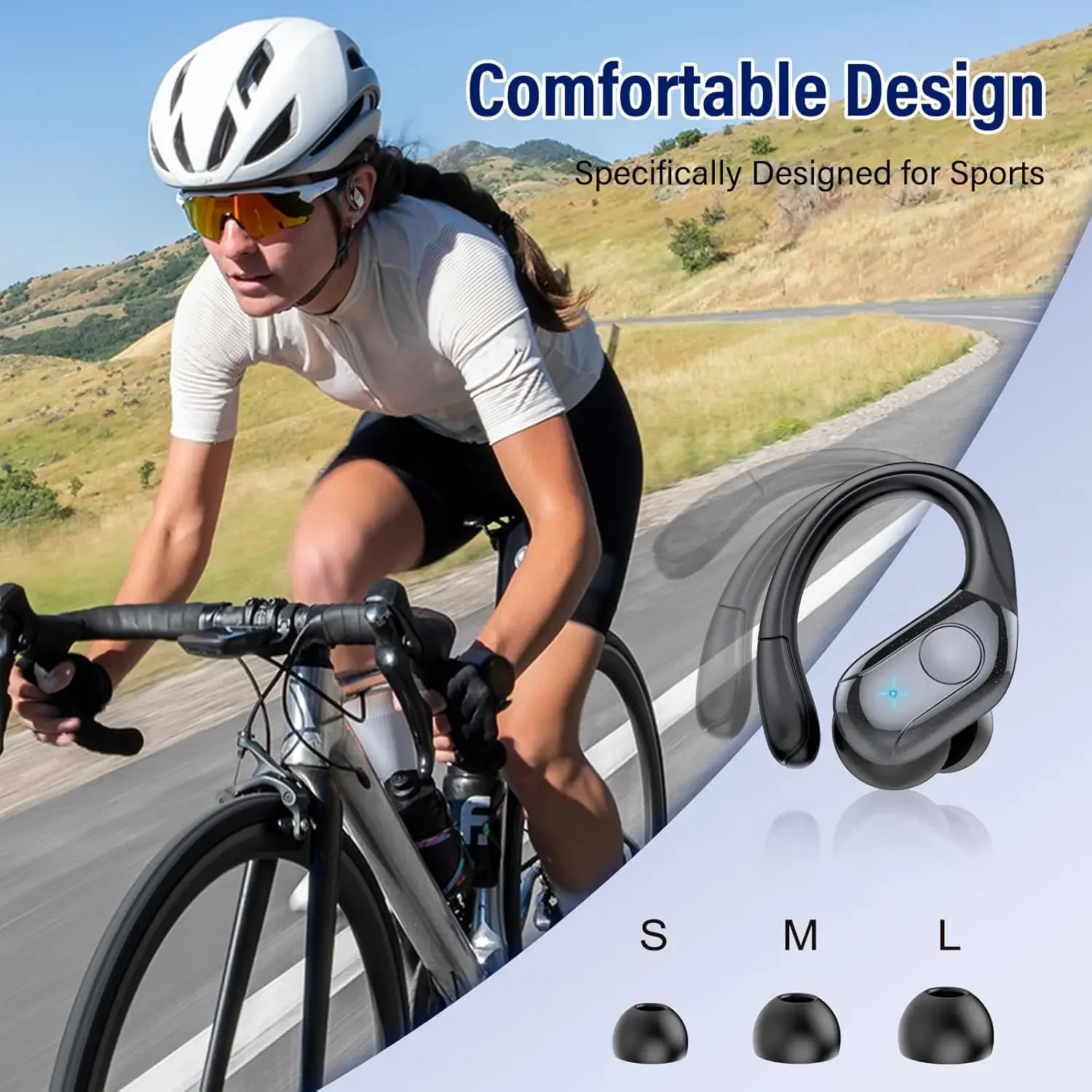 T12 TWS Bluetooth наушники с микрофоном спортивные ушные крючки светодиодный дисплей беспроводные наушники Hi-Fi стерео наушники IPX7 водонепроницаемые гарнитуры (art.: 3920cd4295154) - 3920cd4295154