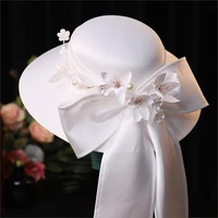 wedding party women accessories magnolia satin bow french style bridal hat retro temperament ladies banquet headwear hat novia