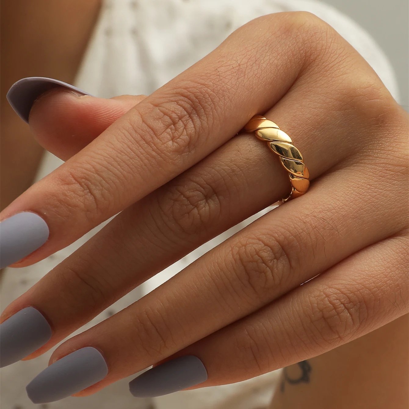 

LEBAISER 18KGP Fashion Ring for Women Adjustable 1Piece