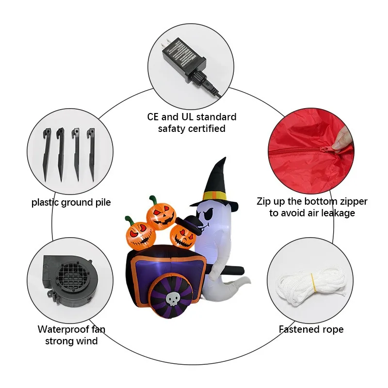 Надувной призрак на Хэллоуин украшения в виде тыквы модель воздуха светящиеся