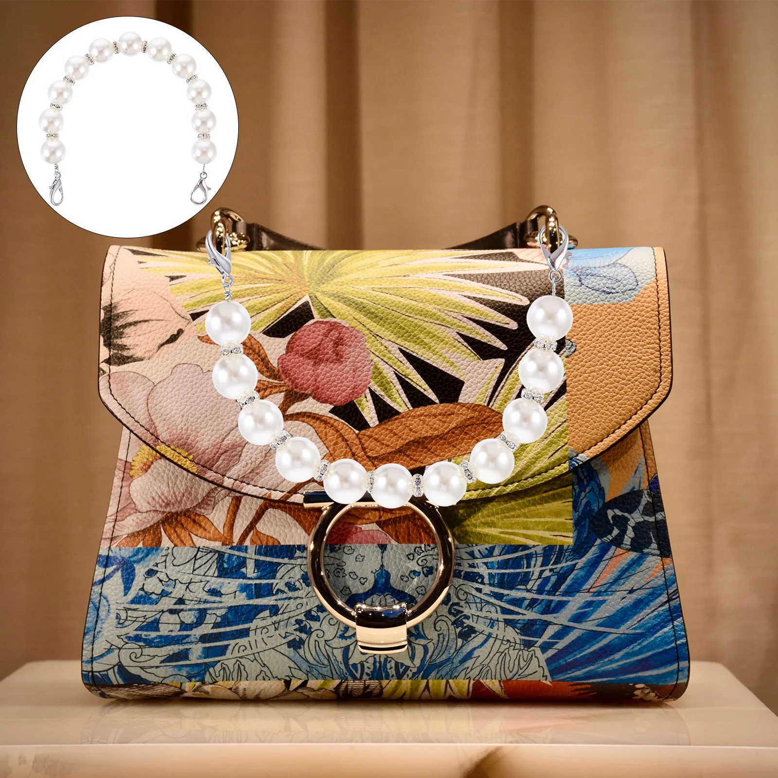 

Chain Pearl Purse Handbag Replacement Strap Handle Straps Chains Shoulder Handles Crossbody Beads Metal Tote Belt Charm Supplie