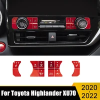 car accessories for toyota highlander xu70 2020 2021 2022 dashboard air conditioner switch control button trim cover stickers