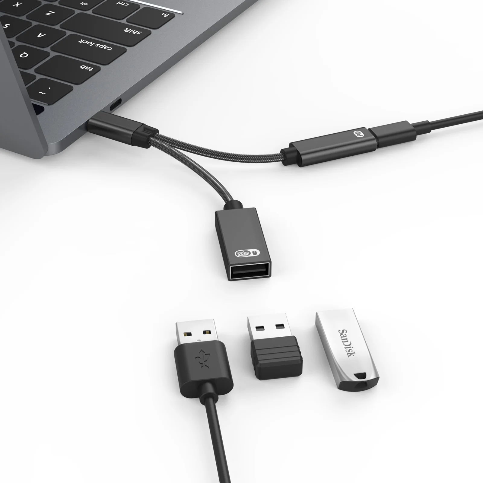 

PD 60 Вт адаптер для быстрой зарядки OTG USB кабель C конвертер 20 В/3 А Тип C к кабелю типа C 2 в 1 USB C разветвитель зарядный кабель