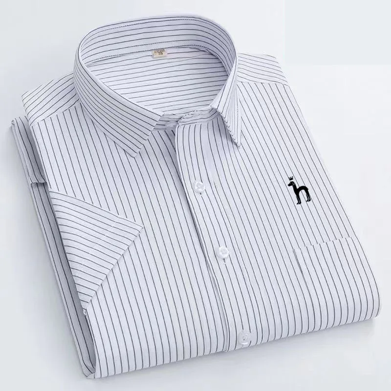 

New Luxury GOLF Summer Fashion Short Sleeve Casual Shirt Men's Casual Business Dress Shirt Pocket Slim Golf Clothing