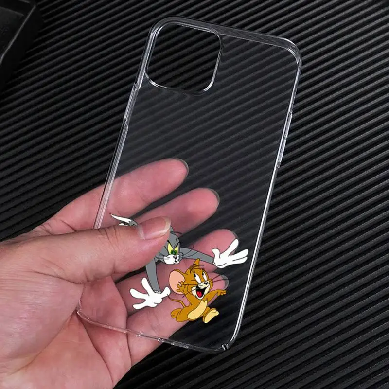 Прозрачный чехол для телефона с забавной мультяшной мышью Томом и Джерри iphone 13 12