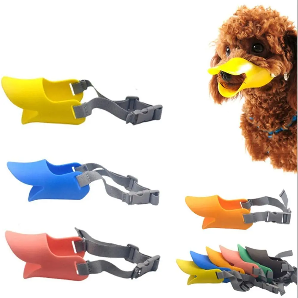 

Soft Silicone Pet Dog Muzzle Breathable Muzzles For Small Medium Dogs Cats Cute Duck Mouth Masks Stop Biting Barking Chewing