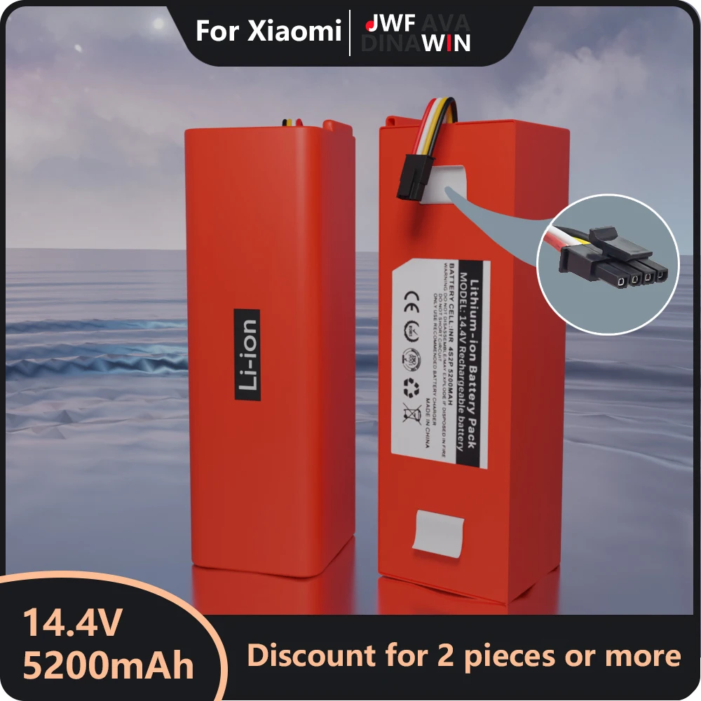 

Robotic Vacuum cleaner Replacement Battery for Xiaomi Robot Roborock S50 S51 S55 Accessory Spare Parts li-ion battery 5200mAh