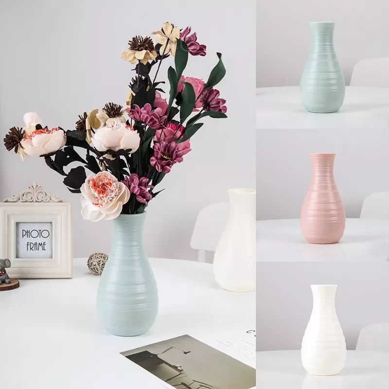

NEW2023 Flower Vase Decoration Home Plastic Vase White Imitation Flower Pot Flower Basket Nordic Decoration Vases for Flowers