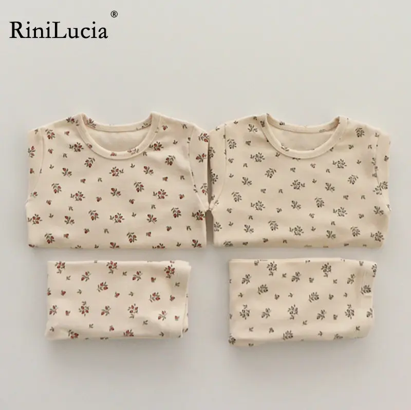 

RiniLucia Baby Clothes Pajamas Sets Boys Girls Pajamas Set Children Cotton Sleepwear Baby Bodysuit Home Suit 2PCS Clothes