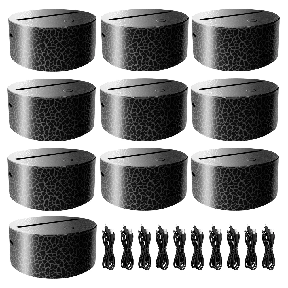 

5/10/15 Pcs 7 Colors Touch/16 Colors Remote Control Lamp Base For 3D Cartoon Anime Night Light 10*Leds Lamps Holder Dropshipping