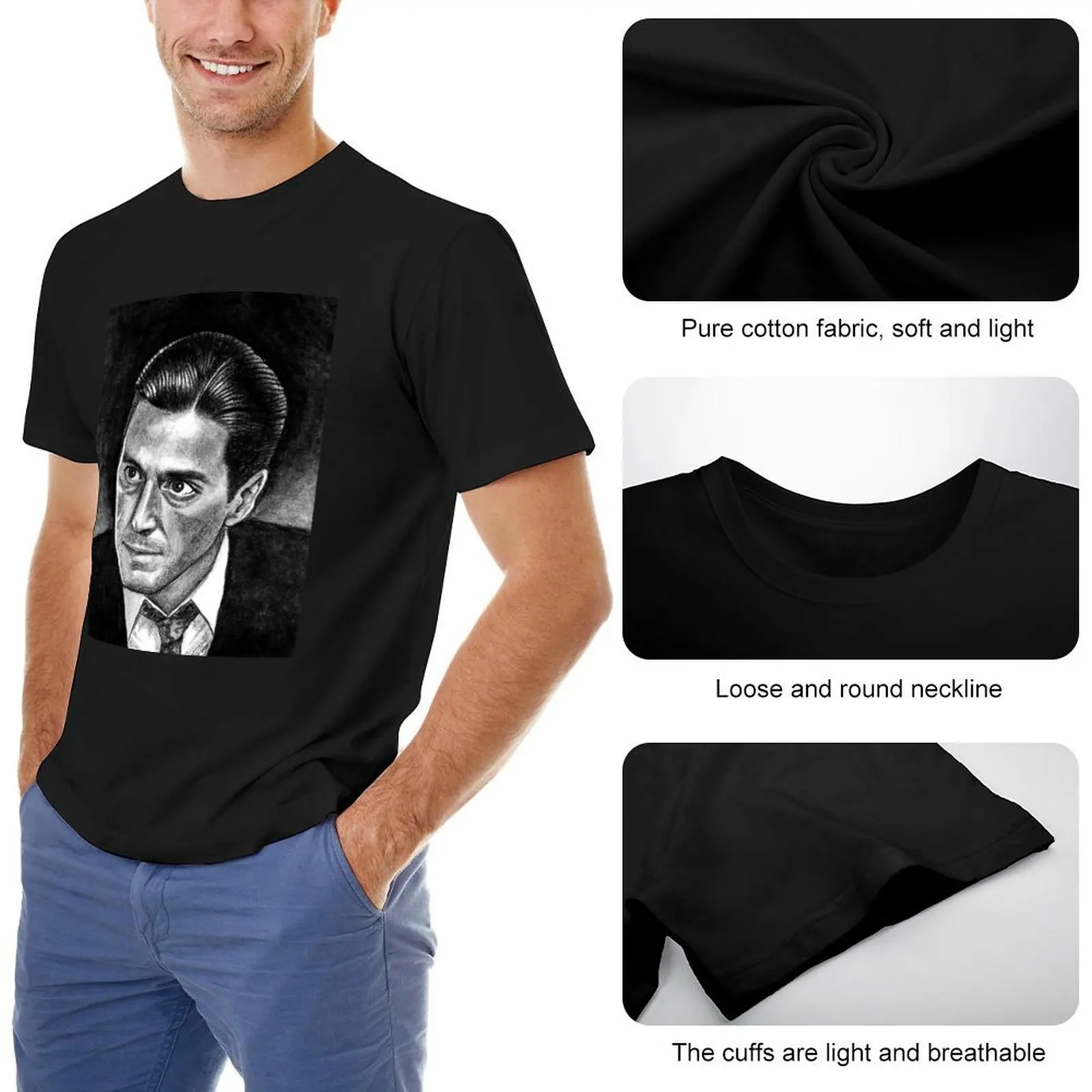 Футболка Al Pacino bw быстросохнущая одежда в стиле аниме топы больших размеров