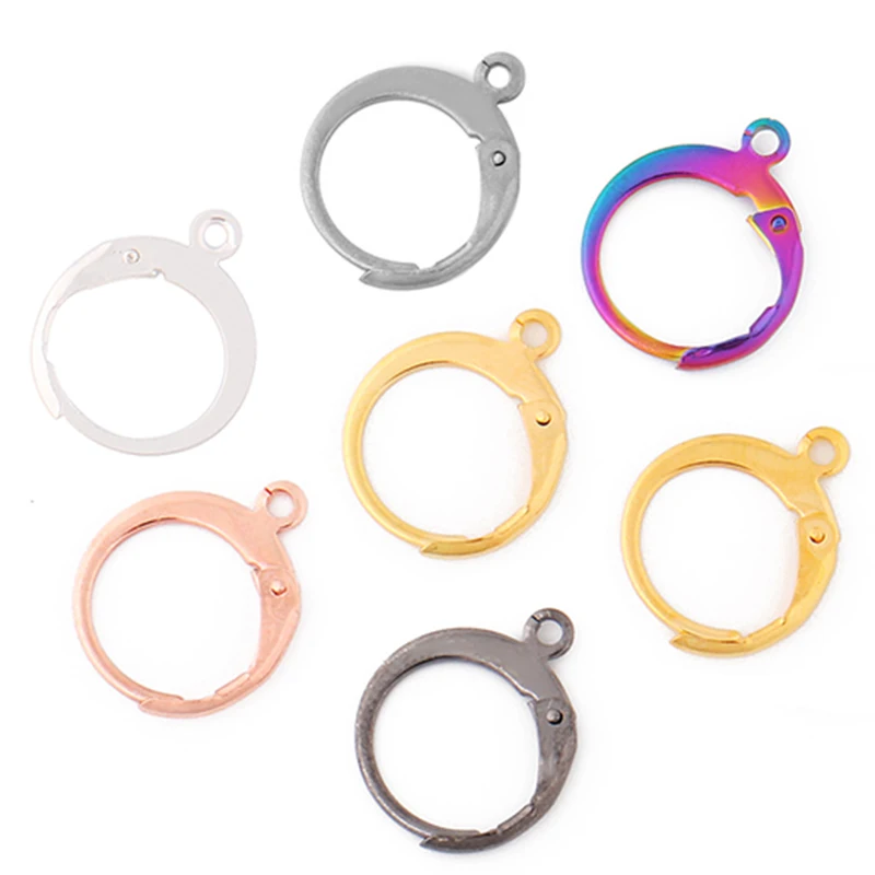 

30pcs Stainless Steel Gold Silver Color French Earring Hook Earwire Fitting Ear Setting Base for DIY Jewelry Making Accessories