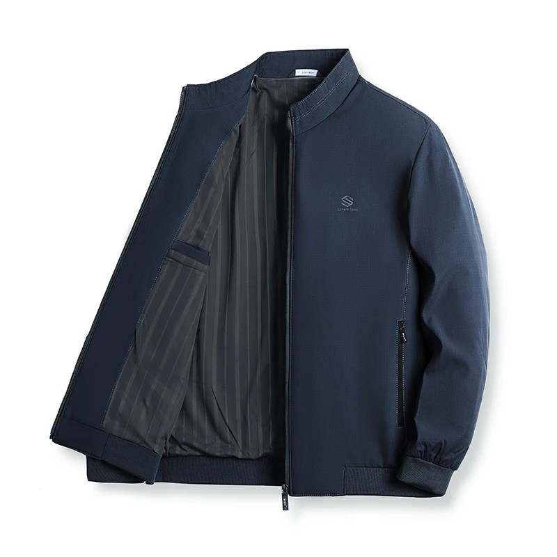 Куртка мужская демисезонная с воротником-стойкой однотонная