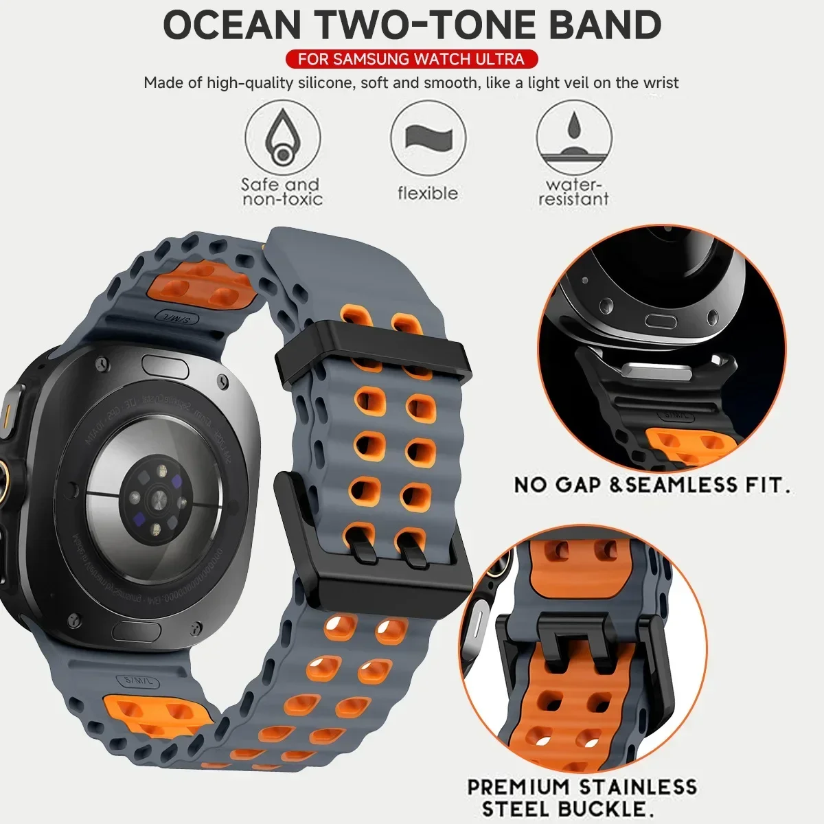 CAOWTAN силиконовый ремешок для Samsung Galaxy Watch Ultra