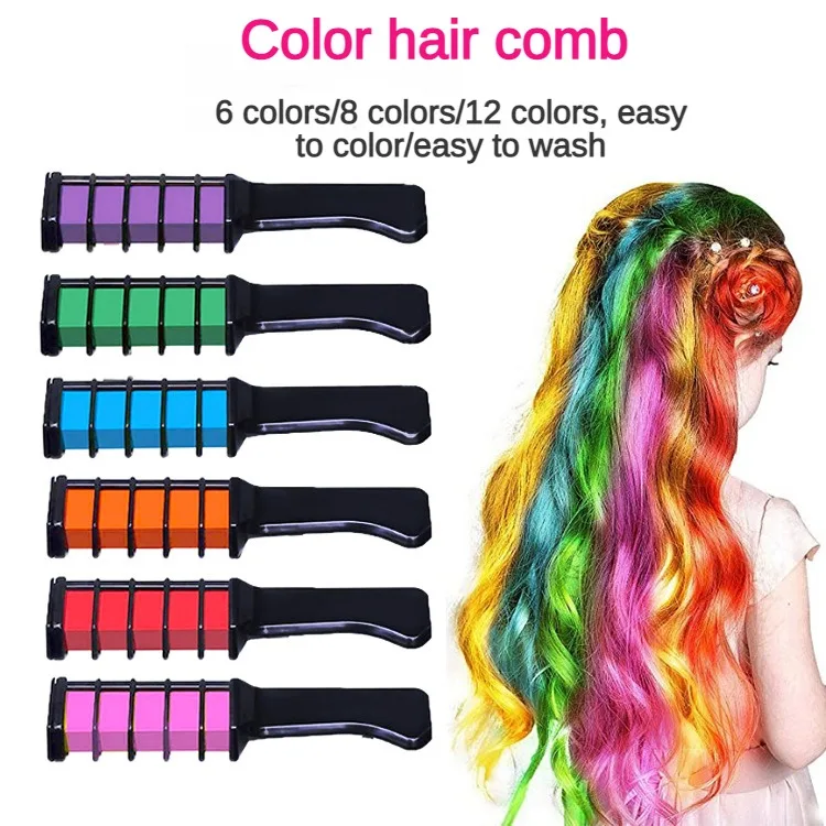 Chalk For The Hair Color Temporary Blue Hair Dye With Comb 8