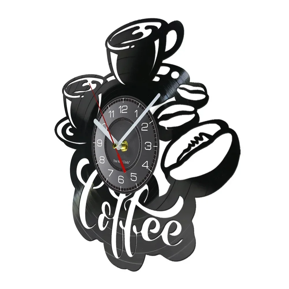 Настенные часы в стиле ретро виниловые декоративные Ретро для бариста с