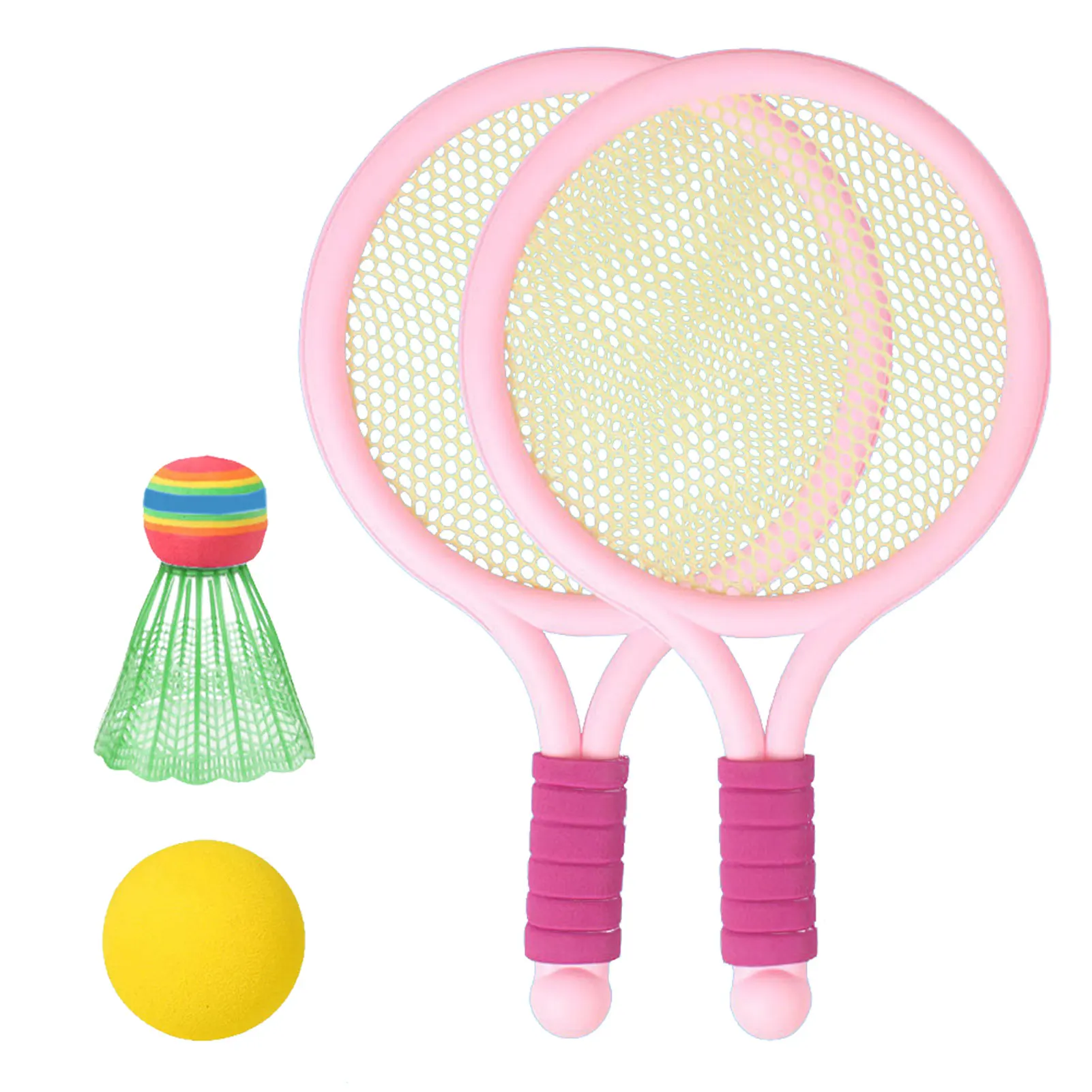 

Beach Tennis Racket Outdoor Beach Tennis Raquete With 2 Balls Dual Shuttlecock BadmintonTennis Racket Ball Set For Children