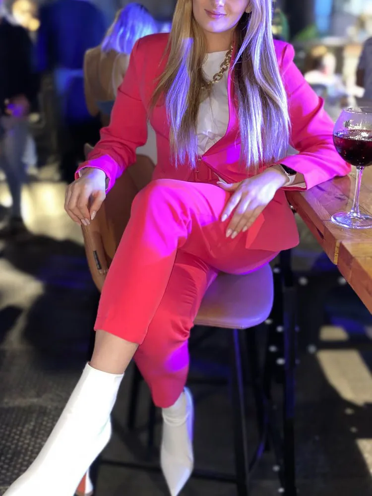 Icclek Women's Blazers Office Ladies Jackets Elegant Coats Female Long Sleeves Tops Femme Streetwear Skinny Mujer Outerwear