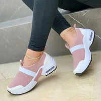 europe mesh breathable womens shoes 2022 new fashion sneakers mixed colors slip on plus size 43 flats platform shoes for woman