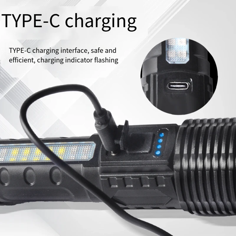 Светодиодные фонари высокой мощности супер яркие встроенный аккумулятор 18650