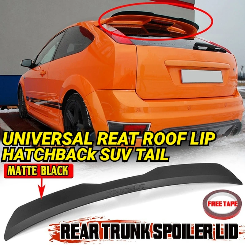 

Hatchback rear roof lip spoiler wing Universal Car spoiler Rear Roof Lip Spoiler Wing ABS Decoration Strips Fit Hatchback Car