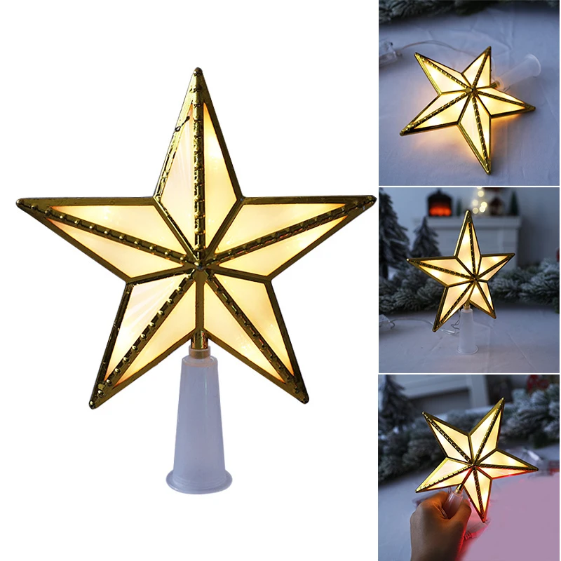 

3D светящаяся пятиконечная звезда светодиодная прозрачная пятиконечная звезда Рождественская елка верхнее украшение GRSA889