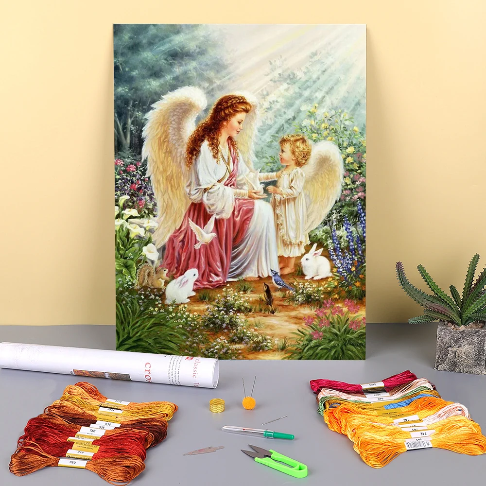 

Набор для вышивки крестиком 11 карат, с изображением портрета ангела