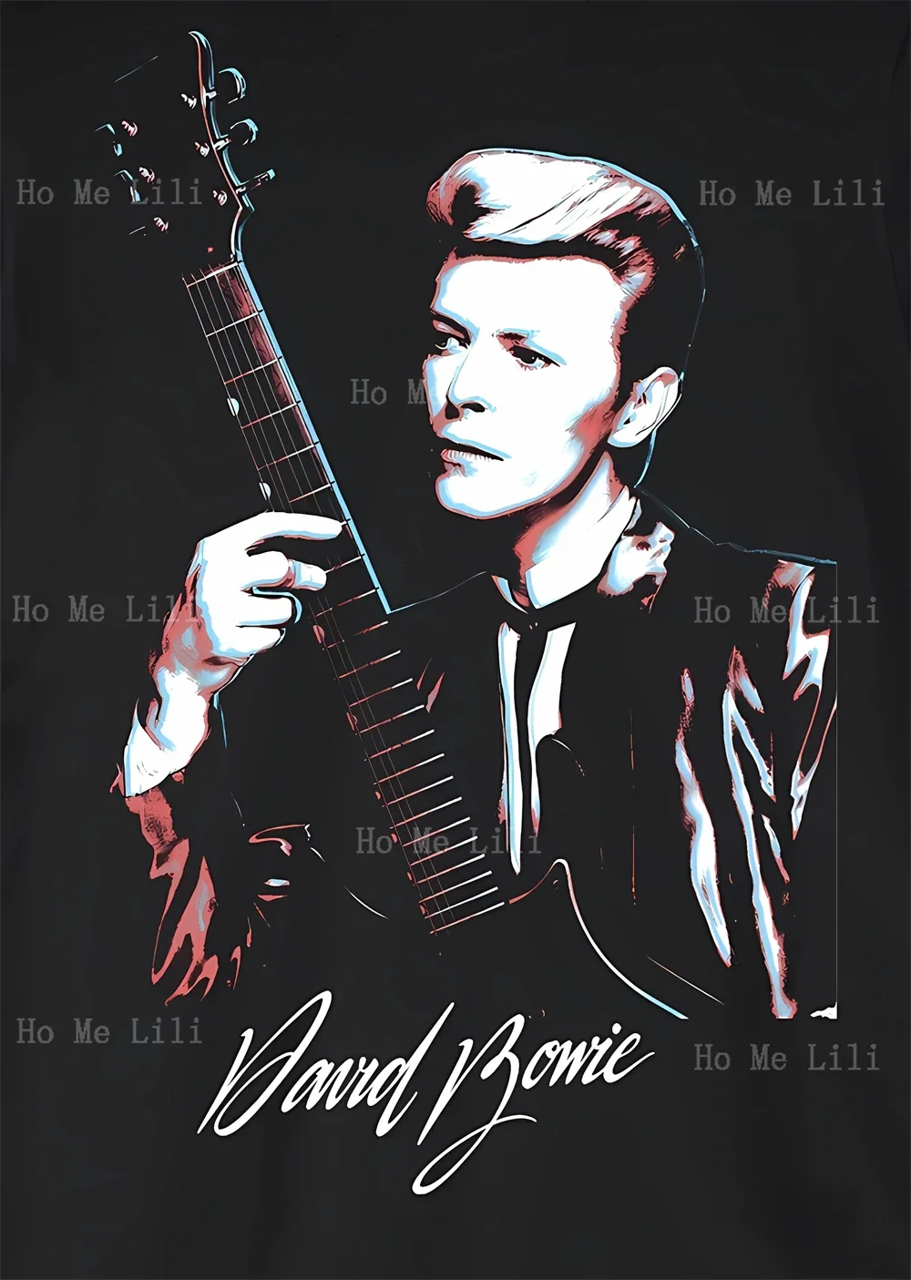 Фланелевое Одеяло для танцев Bowie и гитары отражающее зрение золотые годы дивана