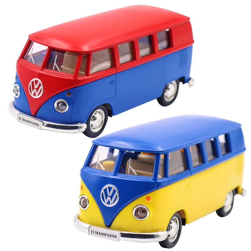 Simulation exquisite die-casting toy car children's toy collection gift transporter classical bus 1:36 alloy model pull back car images - 6
