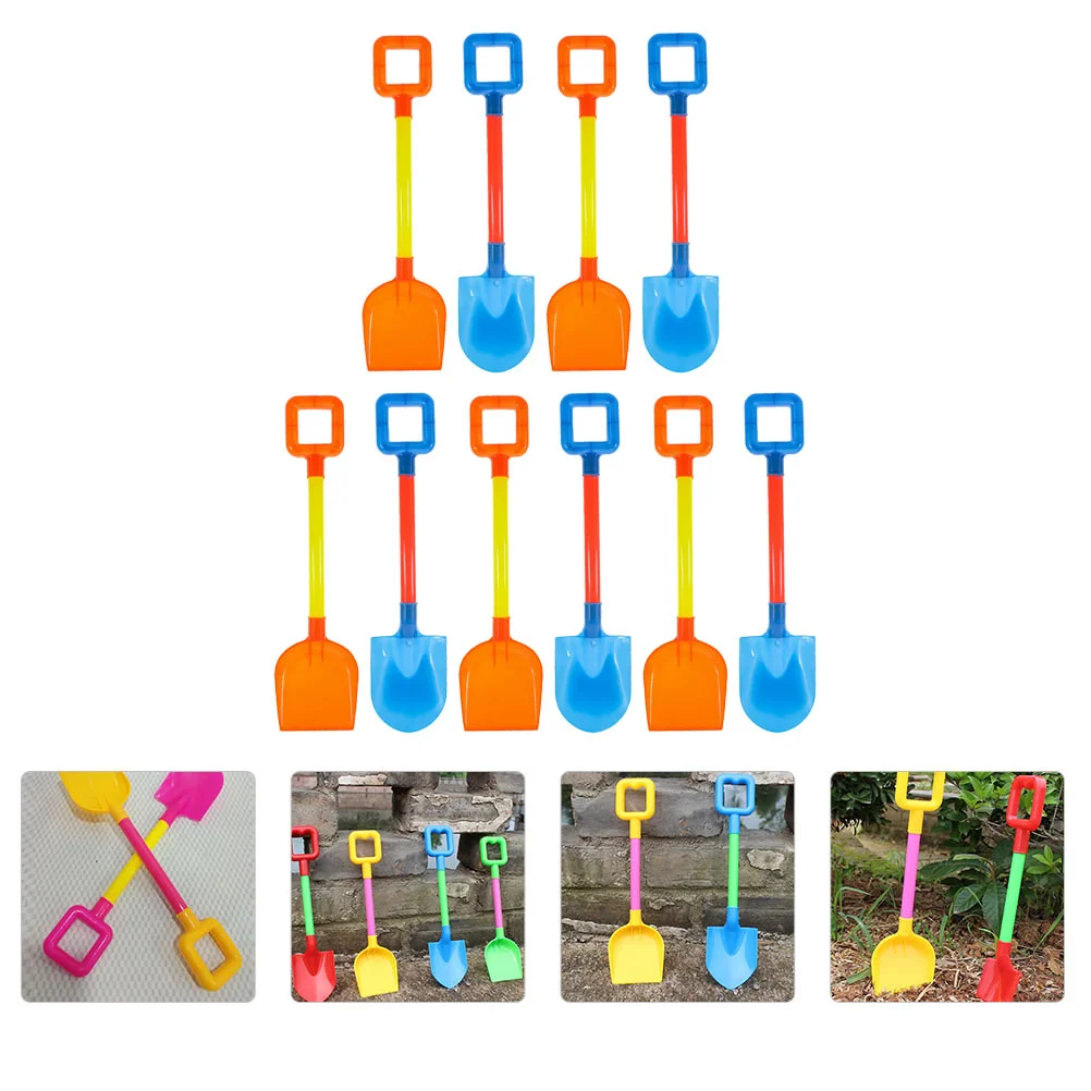 

10Pcs Children Pointed and Flat Heads Sand Shovel Kids Beach Plaything Plastic Shovel