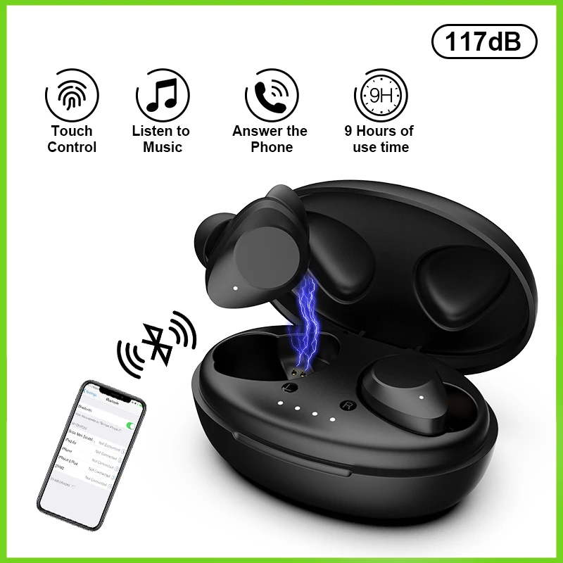 Bluetooth Hearing Aids Rechargeable Hearing Aid Digital CIC Severe Hearing Loss Sound Amplifier For Deafness Powerful Ears Aids
