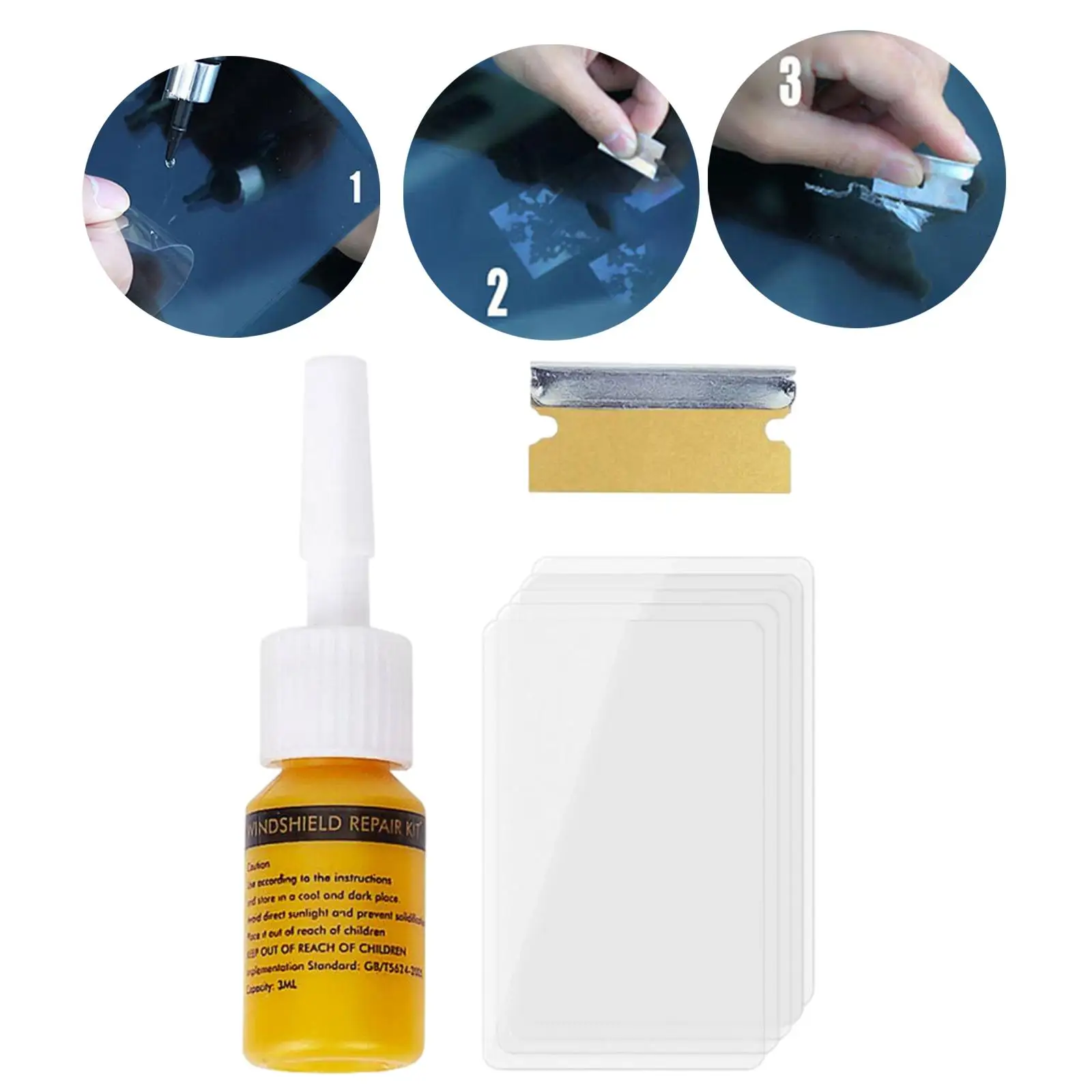 

Car Cracked Glass Repair Kit Windshield Repair Liquid Auto Window Windshield Glass Scratch Restore DIY Tools