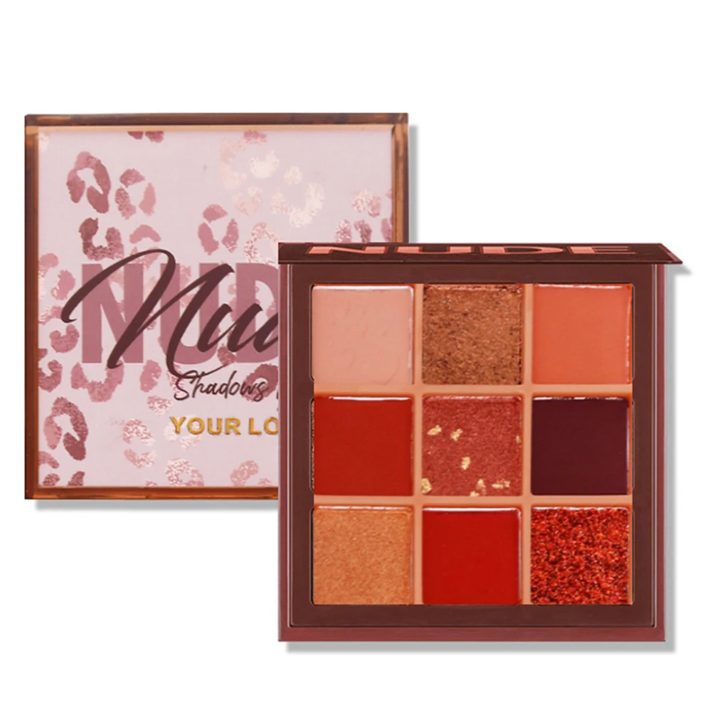 

9 Colors Square Earth Color Eyeshadow Palette Private Label Shimmer Matte Glitter Nude Makeup Small Batch Custom Eye Shadow