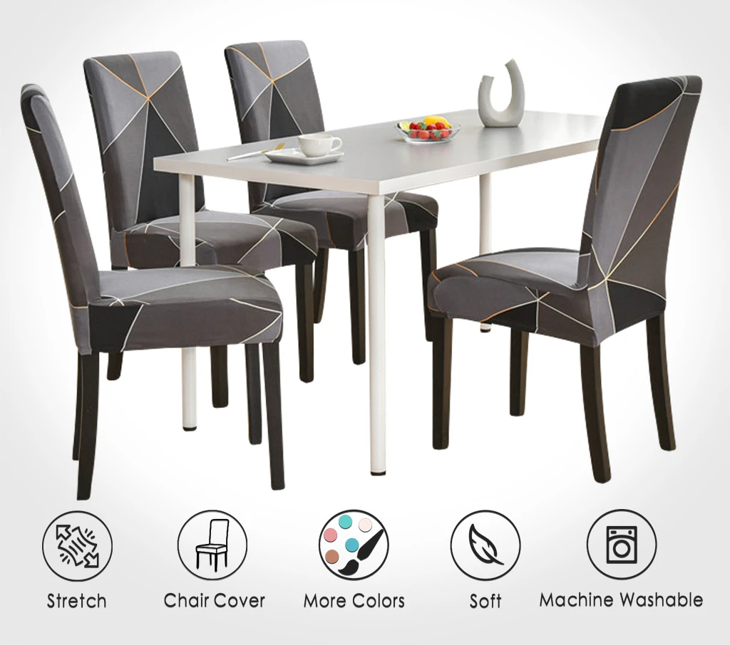 

Grey Color Chair Covers Spandex Desk Seat Chair Covers Protector Seat Slipcovers for Hotel Banquet Wedding Universal Size 1PC