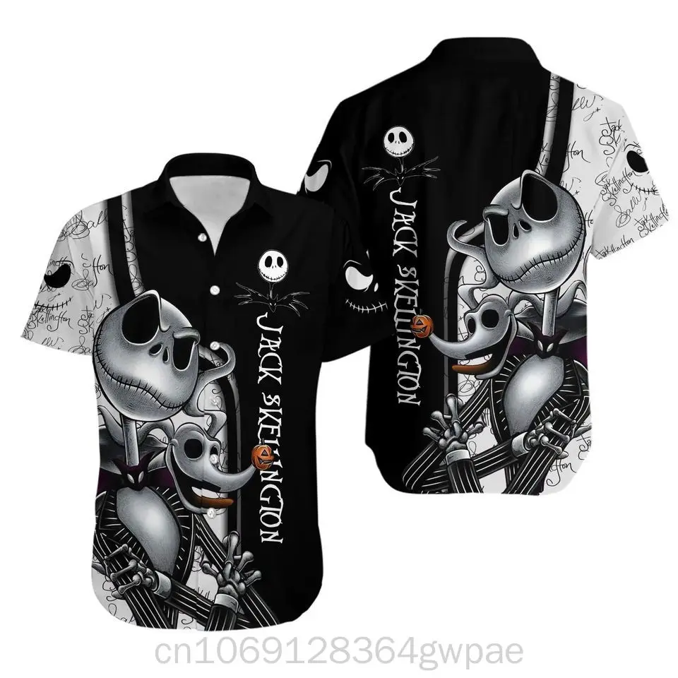 Гавайская рубашка с принтом Кошмар перед Рождеством Джек Скеллингтона Хэллоуин