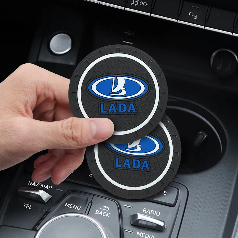 

1/2pcs Car Coaster Water Cup Slot Non-Slip Silicone Pad Holder Mat for Lada VESTA Niva Priora Samara Granta Largus Accessories