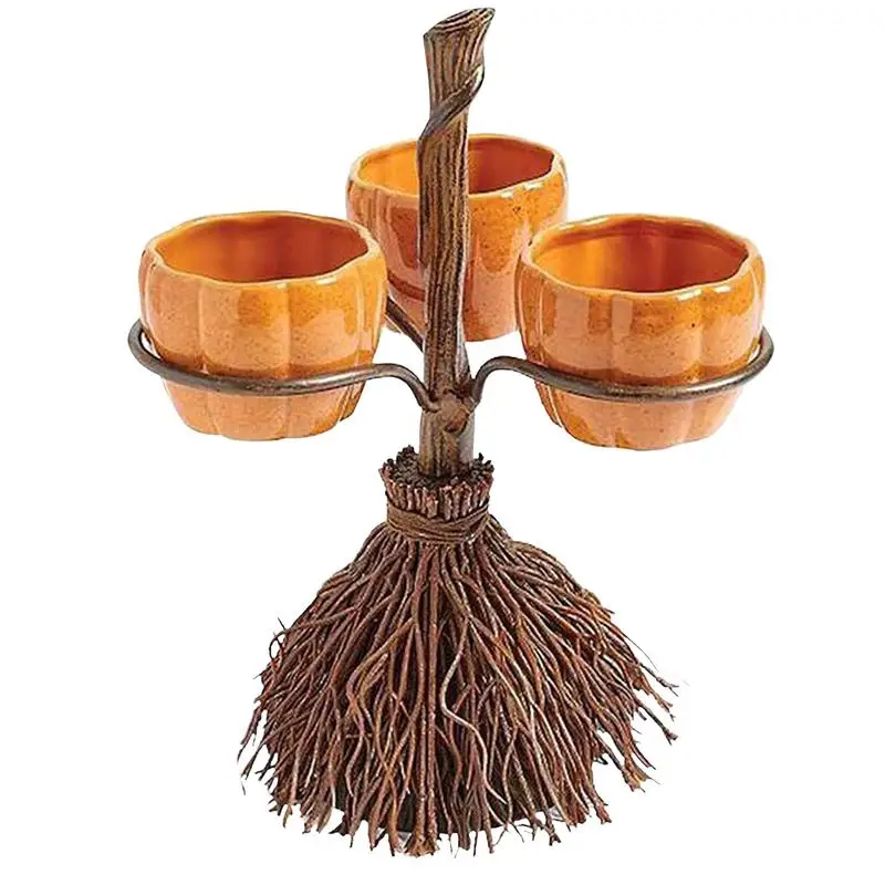 

Halloween Pumpkin Snack Bowl Stand Pumpkin-shaped Snack Rack Snack Holder With 3/4/6 Bowls Halloween Table Decoration