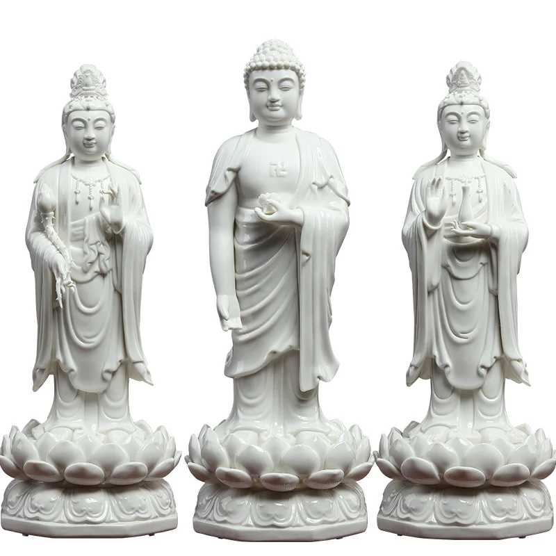 

Ceramic three saints in the West Amitabha Buddha Guanyin Bodhisattva Buddha statue of the general trend to the home