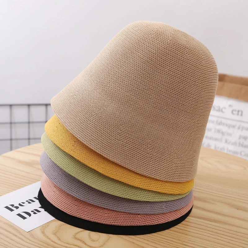 

shaped women's breathable fine linen bucket hat, woven fisherman hat, foldable, 2020