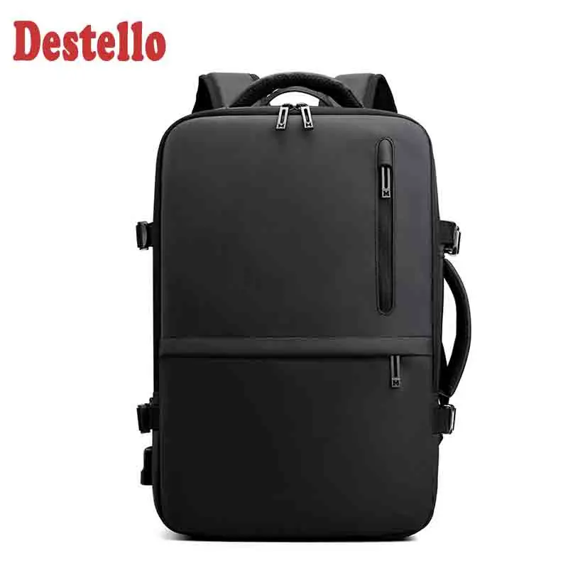 

Мужской рюкзак для компьютера, Одноцветный Универсальный вместительный мужской рюкзак с usb-интерфейсом, деловая уличная дорожная сумка, водонепроницаемая