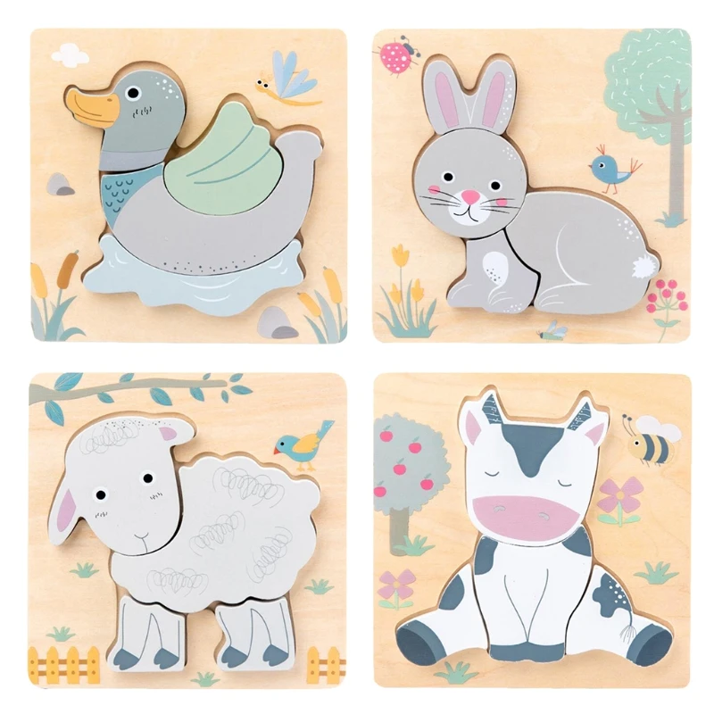 

Cartoon Animals Shape Puzzle Model Toy Montessori Educational Handmade Cardboard Puzzles Models Toy Gift for Kids
