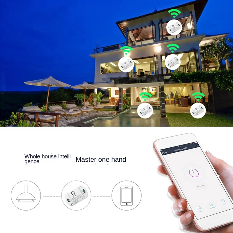 Фото THIVN-Tuya Wi-Fi Smart Switch 10A Беспроводной таймер Smart Life APP Модуль автоматизации голосового управления №1