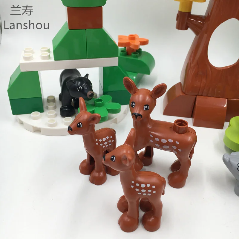 Большие строительные блоки серия лесных растений цветок трава дерево уличное