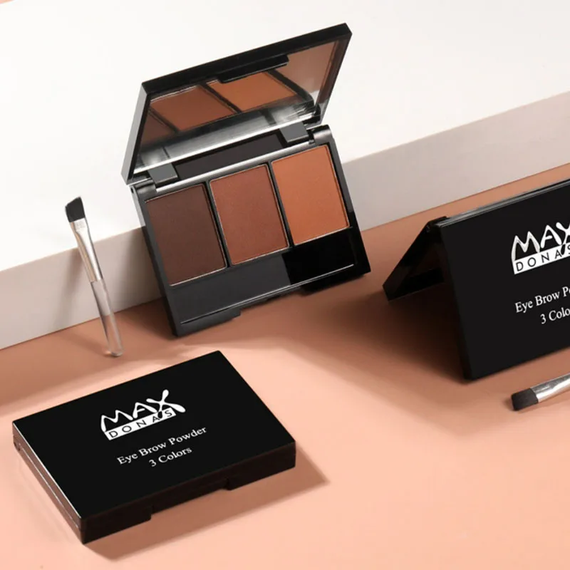 

Палитра теней для бровей, 3 цвета, косметика, брендовый усилитель для бровей, профессиональные водостойкие тени для век для макияжа с кисточ...