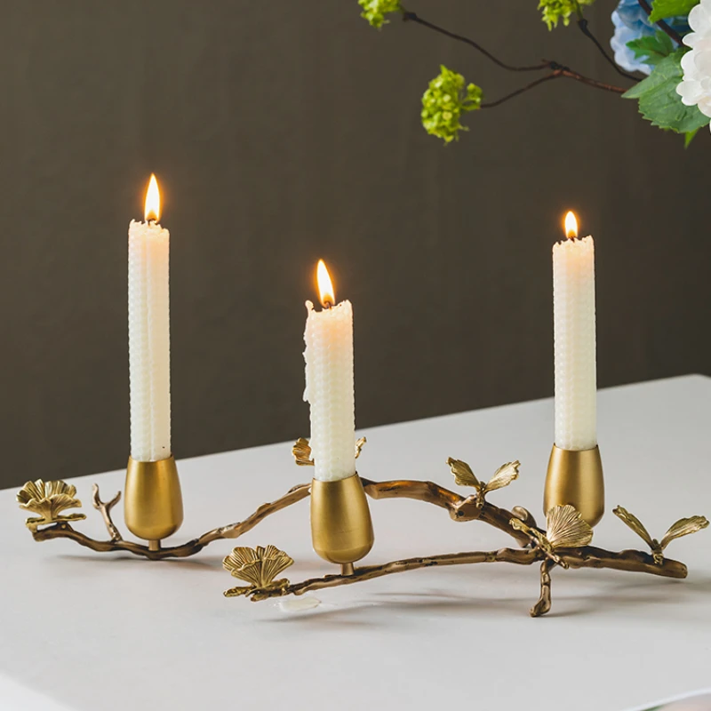 

Nordic Style Candle Holder Dining Table Decor Luxury Candle Holder Metal Living Room Chandelier Bougeoir Decorative Items WZ50CH