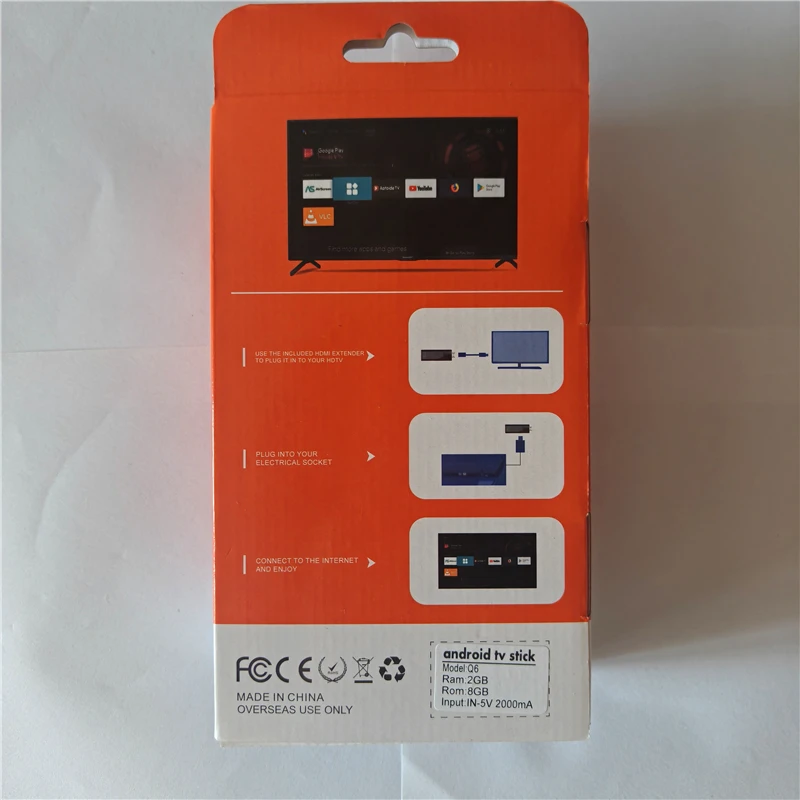 Фото Q6 Android 10.0 OS TV Stick HDR 4K 1080P WiFi 6 2.4G/5.8G Smart TV Sticks для Google YouTube NETFLIX Сетевой медиаплеер PK Q2 №4