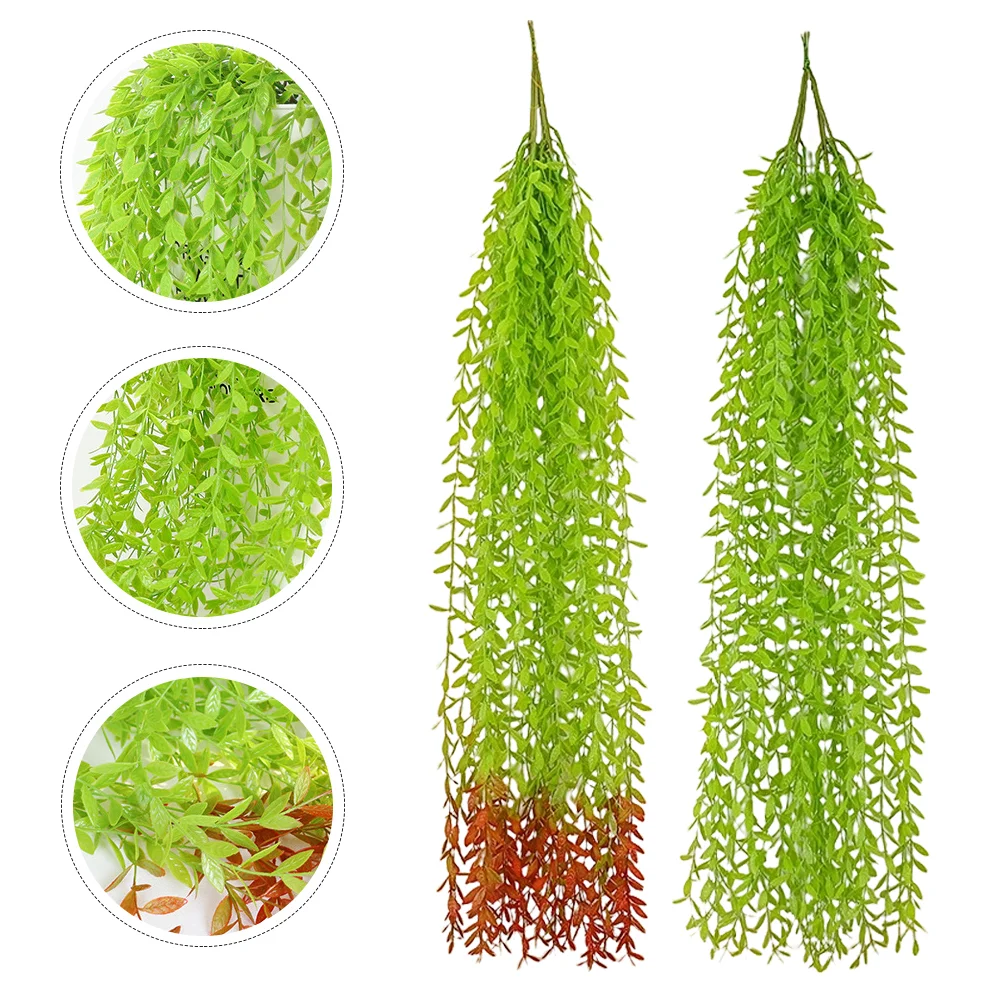 

2pcs Simulated Green Leaf Vine Party Hanging Vine Wall Hanging Decoration
