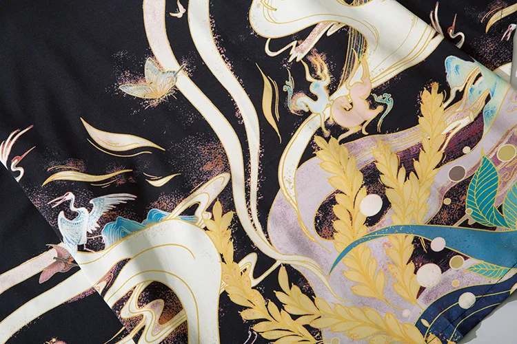 M-XXL Spring Summer New Men Rayon Kimono Robe Bling 3/4 Sleeve Cardigan Shirts Print Casual Loose Chinese Home Bathrobe