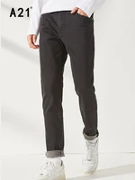 a21 mens casual black jeans for spring autumn 2022 simple fashion low waist denim pencil pants male vintage skinny elastic jean