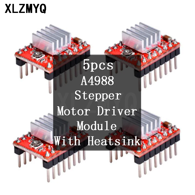 5pcs A4988 Stepper Motor Driver Module With Heatsink + Heat Sink 3D Printer Parts For SKR V1.3 1.4 GTR V1.0 DIY Electronic Kit |